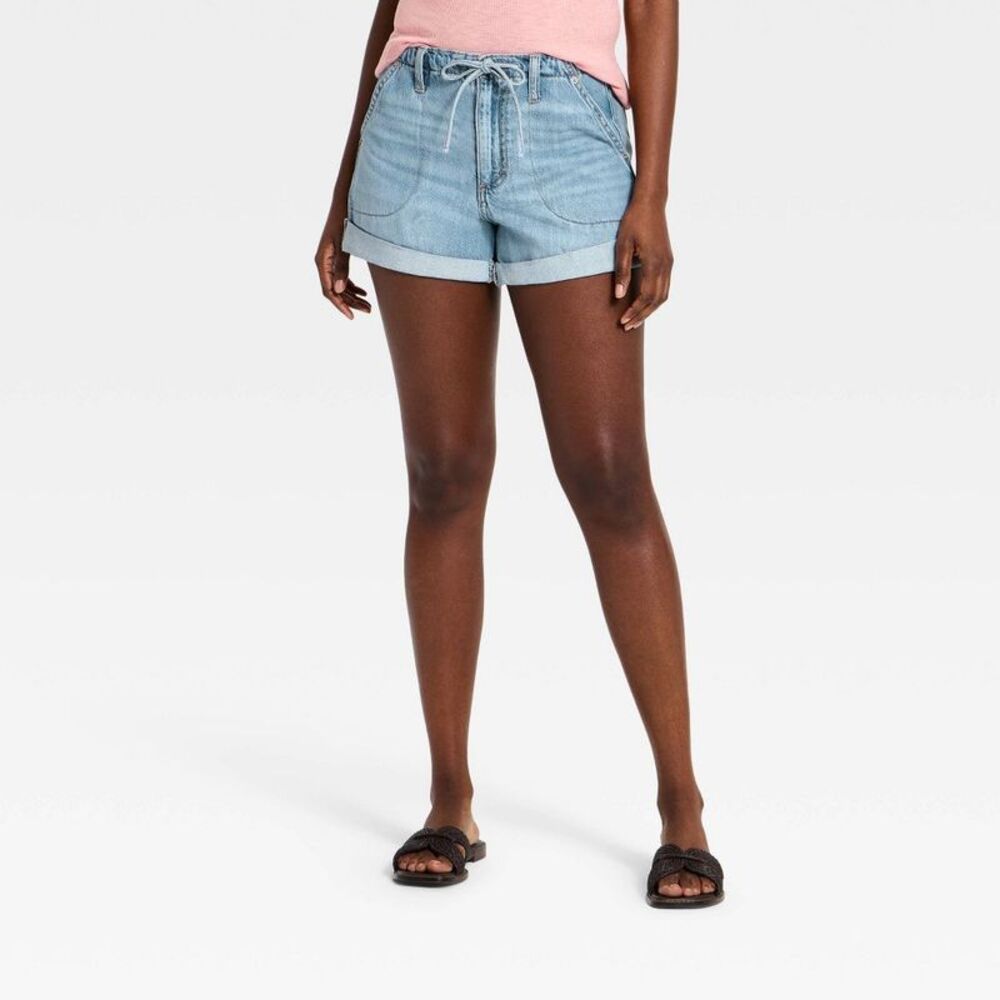NWT Universal Thread Light Blue Denim Paperbag Waist Jean Shorts